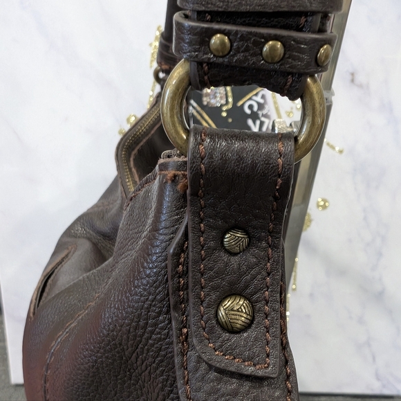 The Sak Sequoia Brown Pebbled Leather Hobo Bag, 11x13x4", EUC - Picture 6 of 12